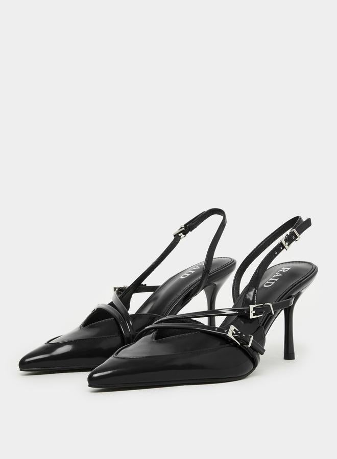 RAID Black Strappy Buckled High Heel Pumps - Image 3