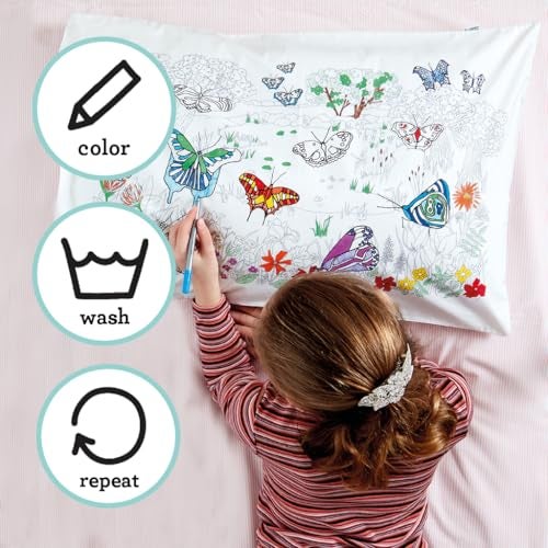 eatsleepdoodle - Coloring Pillowcase for Kids – Reusable DIY Pillow Cover with Washable Markers, Educational Arts & Crafts Activity for Boys & Girls, Fun Gift for Creative Play, Machine Washable - Image 3