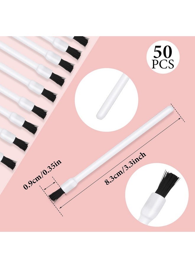 Prasacco - 50 Pcs Disposable Lip Brushes Nail Polish Brushes Lip Gloss Applicators Lipstick Wands Makeup Cosmetic Tools White - Image 1