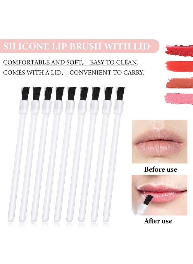 Prasacco - 50 Pcs Disposable Lip Brushes Nail Polish Brushes Lip Gloss Applicators Lipstick Wands Makeup Cosmetic Tools White - Image 1