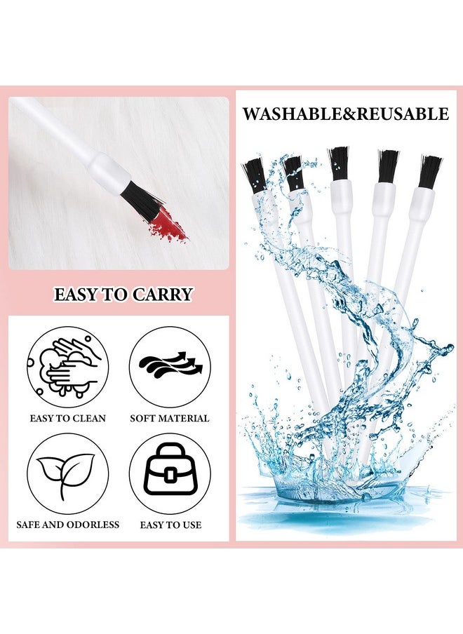 Prasacco - 50 Pcs Disposable Lip Brushes Nail Polish Brushes Lip Gloss Applicators Lipstick Wands Makeup Cosmetic Tools White - Image 1