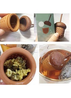 Generic Pine Cones Tea Infuser Strainer, Reusable Lovely Silicone Loose Leaf Tea Filter, High Temperature Resistance Non Toxic Tea Infusers (Brown)  - Image 4
