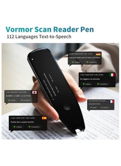 VORMOR VORMOR قارئ الماسح الضوئي القلم قاموس لغة مترجم الجهاز في الوقت الحقيقي دعم 112 لغة مترجم صوت النص إلى كلام OCR/WiFi Translator مناسب للاجتماعات والسفر والتعلم  - Image 2