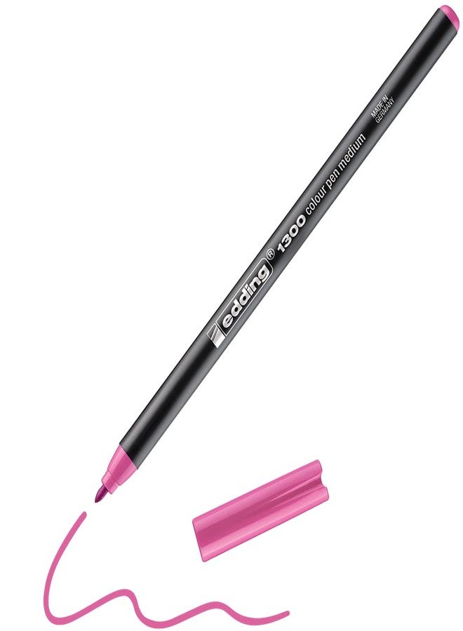 edding 1300 colour pen medium - pink - 1 pen - round nib 2 mm - felt pen for drawing and writing - felt pen for school, mandalas, bullet journals - Image 1