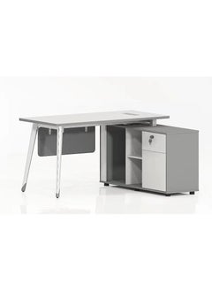 Neo Front Neo Front MDF Workstation Desk with Storage Space, Cable Organizerin White and Grey  TC-ZT914A 