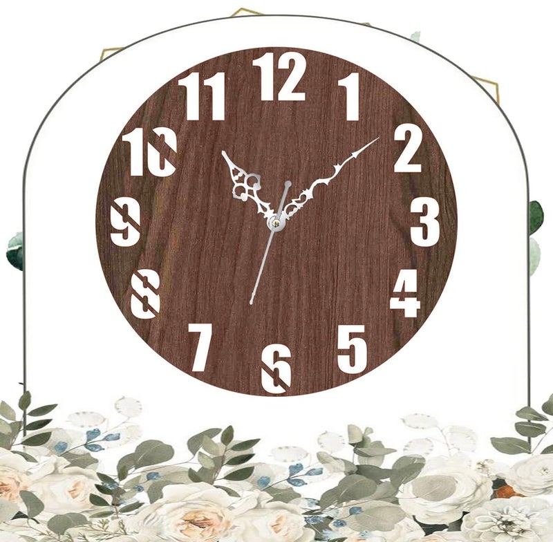 ADK Wooden Wall Clock MDF Designer Wall Watch Trendy Frameless Analog Hanging Home Decor Wall Clock for Bedroom Living Room Kitchen Drawing Room Office Standard 30 x 30 Cm 138 - Image 4