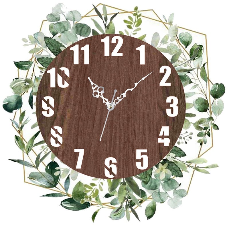 ADK Wooden Wall Clock MDF Designer Wall Watch Trendy Frameless Analog Hanging Home Decor Wall Clock for Bedroom Living Room Kitchen Drawing Room Office Standard 30 x 30 Cm 138 - Image 5