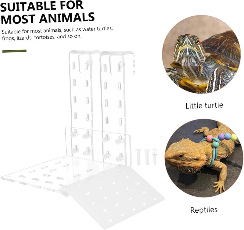 1 Set Acrylic Turtle Drying Platform for Reptiles Climbing Slope Terrace for Turtles Water Basking Rest Area for Hibernation and Spawning and Colorfast Design - Image 3