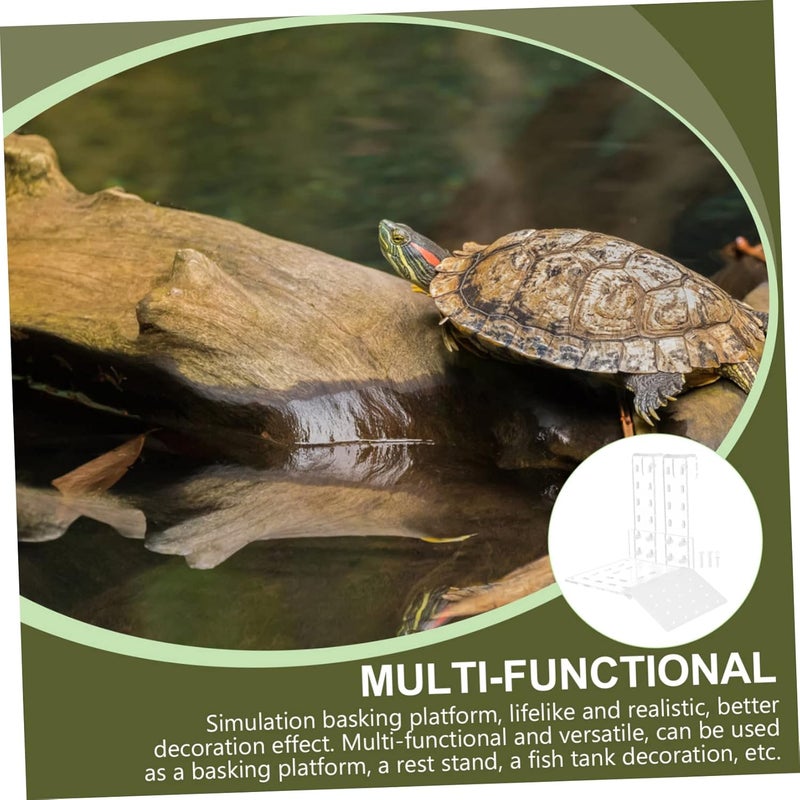 1 Set Acrylic Turtle Drying Platform for Reptiles Climbing Slope Terrace for Turtles Water Basking Rest Area for Hibernation and Spawning and Colorfast Design - Image 2
