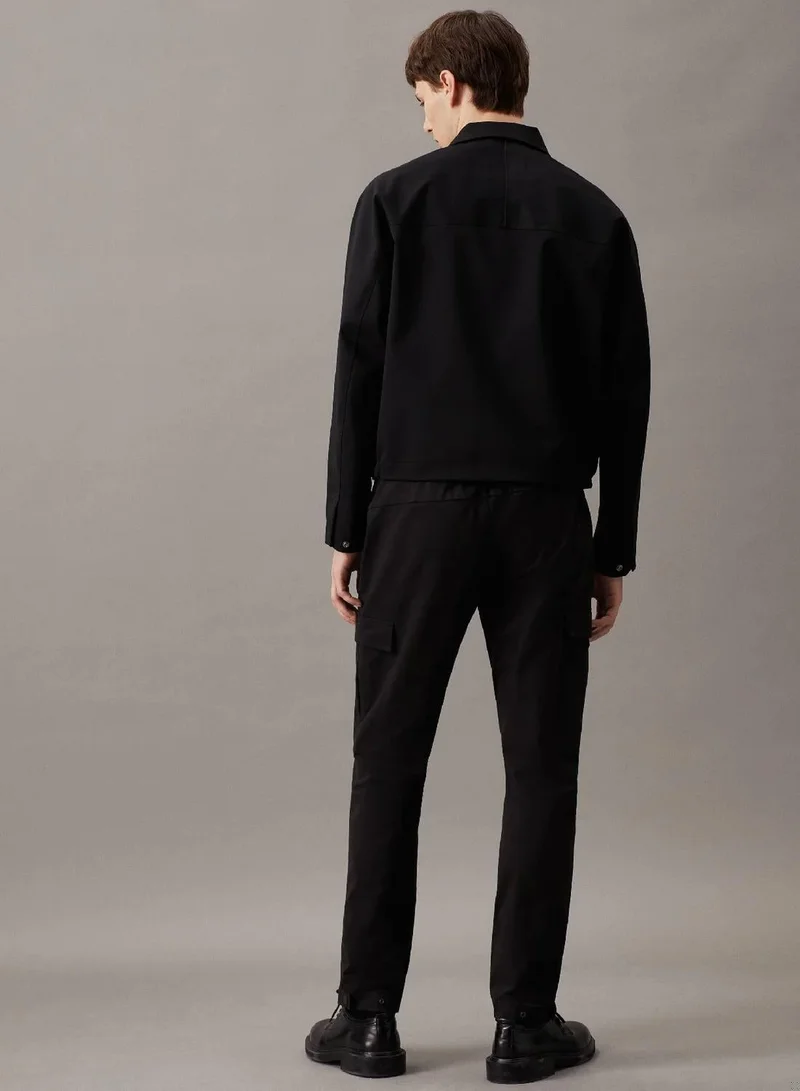 Calvin Klein Ck Black Tapered Twill Cargo Trousers for Men | Best Price UAE