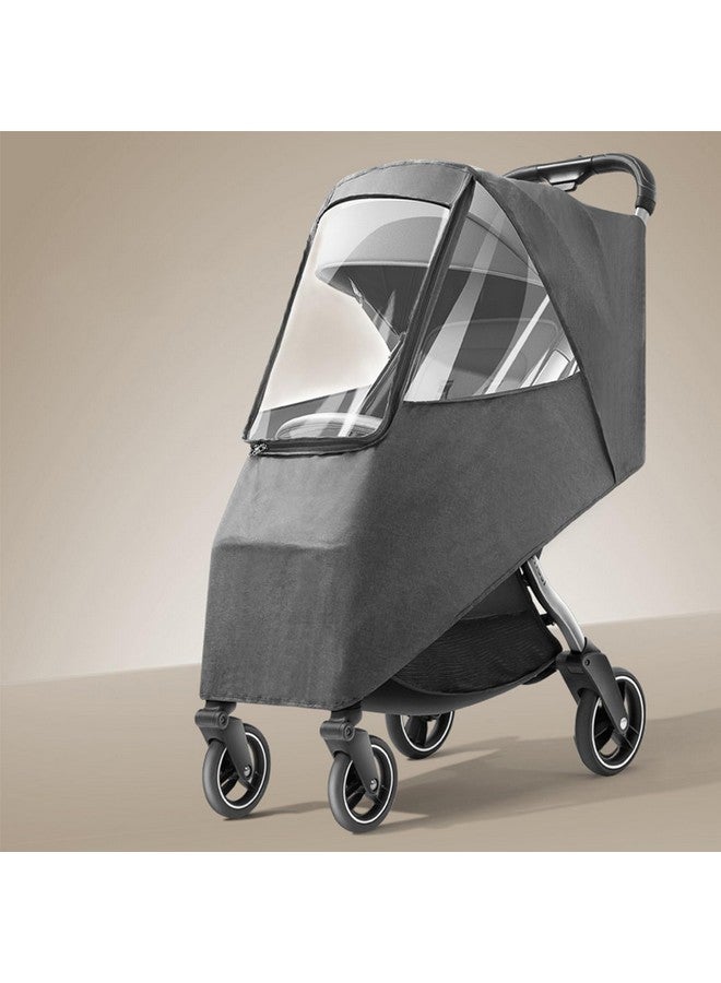 هيليتاند غطاء مطر عالمي لعربة الأطفال - مقاوم للماء والرياح والغبار والبرد - مصنوع من مادة قابلة للتهوية وفتحات تهوية لتدفق هواء غير مقيد (رمادي كتان) - Image 1