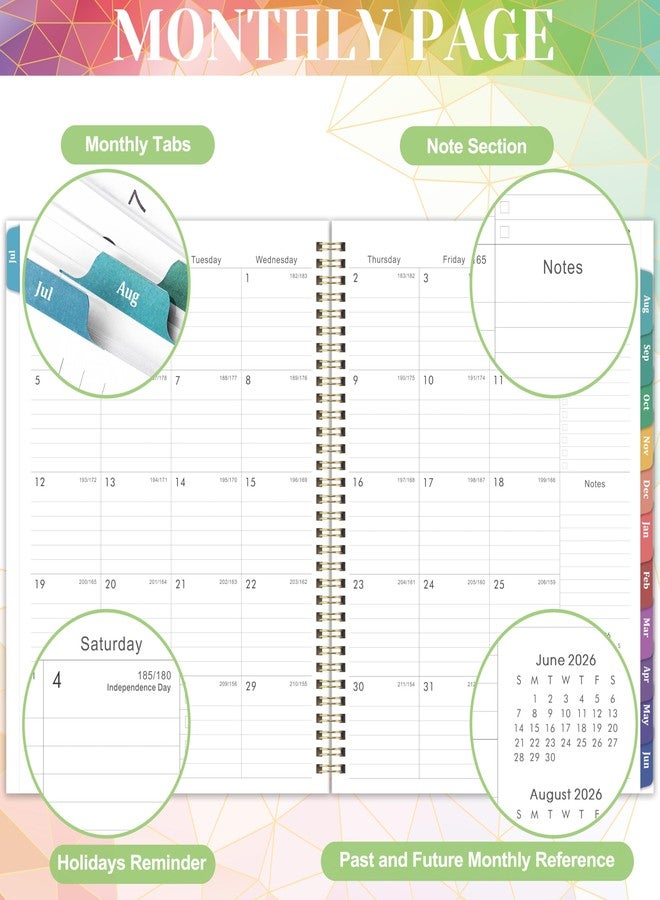 Lortarl Planner 2026-2027 - Academic Planner 2026-2027 Weekly and Monthly from July 2026 to June 2027, 9" x 11" with Inner Pocket, Colorful Coated Tabs - Image 2