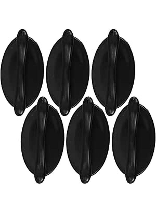 6Pcs Black Self Adhesive Cabinet Handles No Drilling Required Door Pulls For Drawers Windows - Image 1