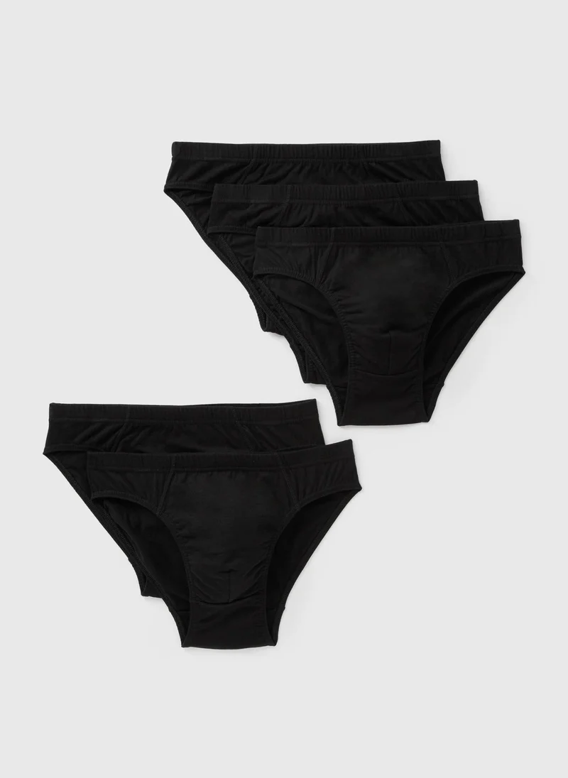 Matalan 5 Pack Black Briefs