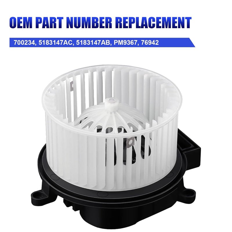 LCWRGS Rear AC Heater Blower Motor with Fan for Dodge, Chrysler, Ford, Jeep, Lincoln, VW, and Ram Vehicles - Image 5