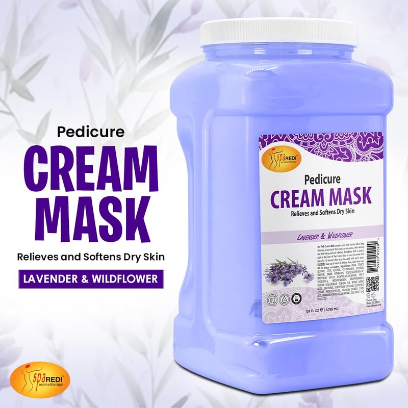 SPA REDI - Body and Foot Cream Mask, Lavender and Wildflower, 128 Oz - Pedicure Massage for Tired Feet and Body, Hydrating, Fresh Skin - Infused with Hyaluronic Acid, Amino Acids, Panthenol - Image 2