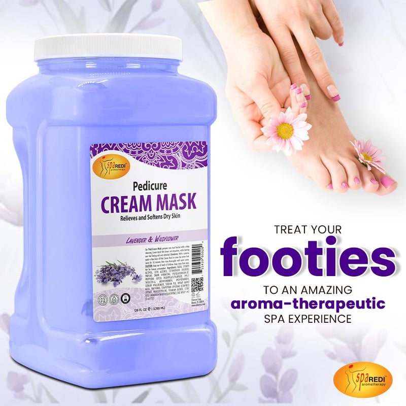 SPA REDI - Body and Foot Cream Mask, Lavender and Wildflower, 128 Oz - Pedicure Massage for Tired Feet and Body, Hydrating, Fresh Skin - Infused with Hyaluronic Acid, Amino Acids, Panthenol - Image 4