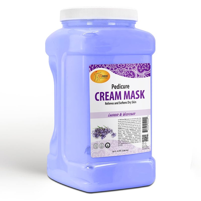 SPA REDI - Body and Foot Cream Mask, Lavender and Wildflower, 128 Oz - Pedicure Massage for Tired Feet and Body, Hydrating, Fresh Skin - Infused with Hyaluronic Acid, Amino Acids, Panthenol - Image 1