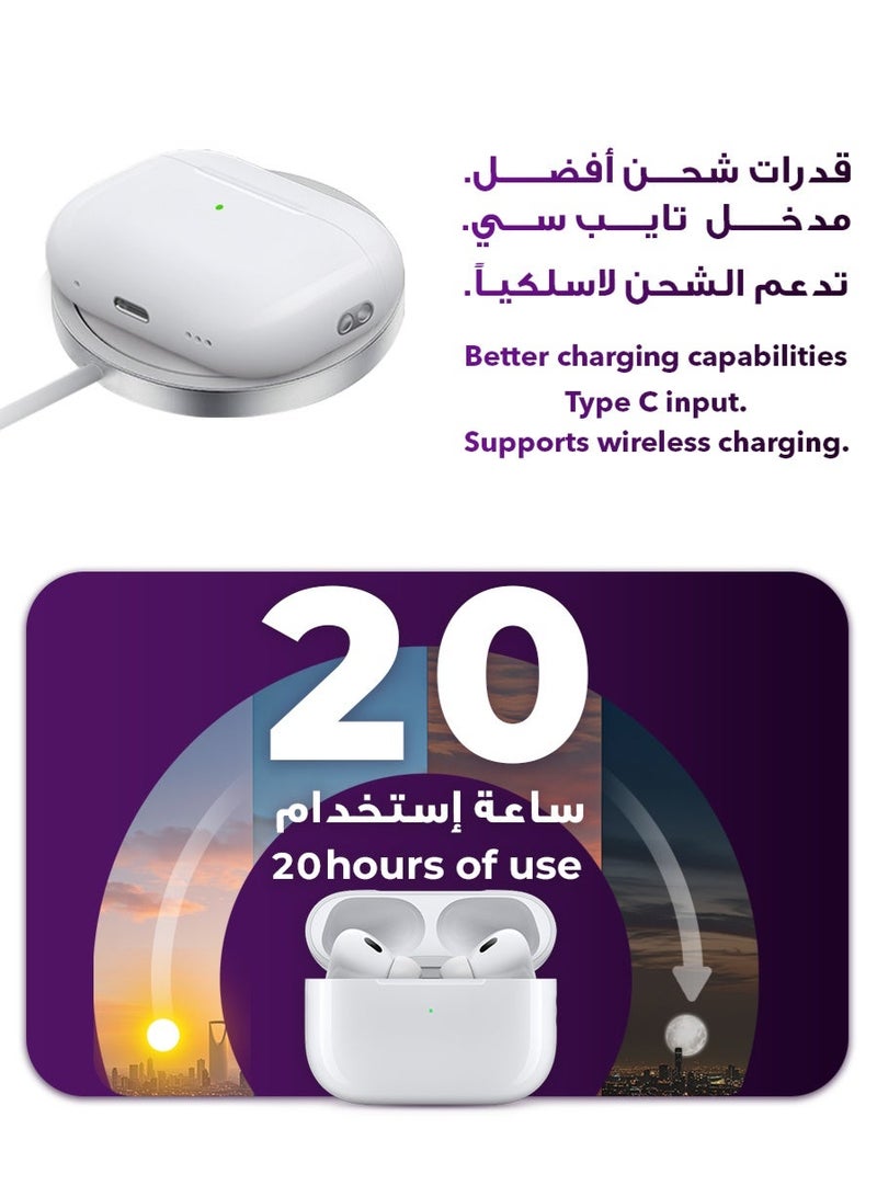 Urjwan Earbuds Pro 2: High-Quality Audio, Clear Microphone, Noise Cancellation, Type-C & Wireless Charging, Touch Control, 2 Bonus Cases - Image 4