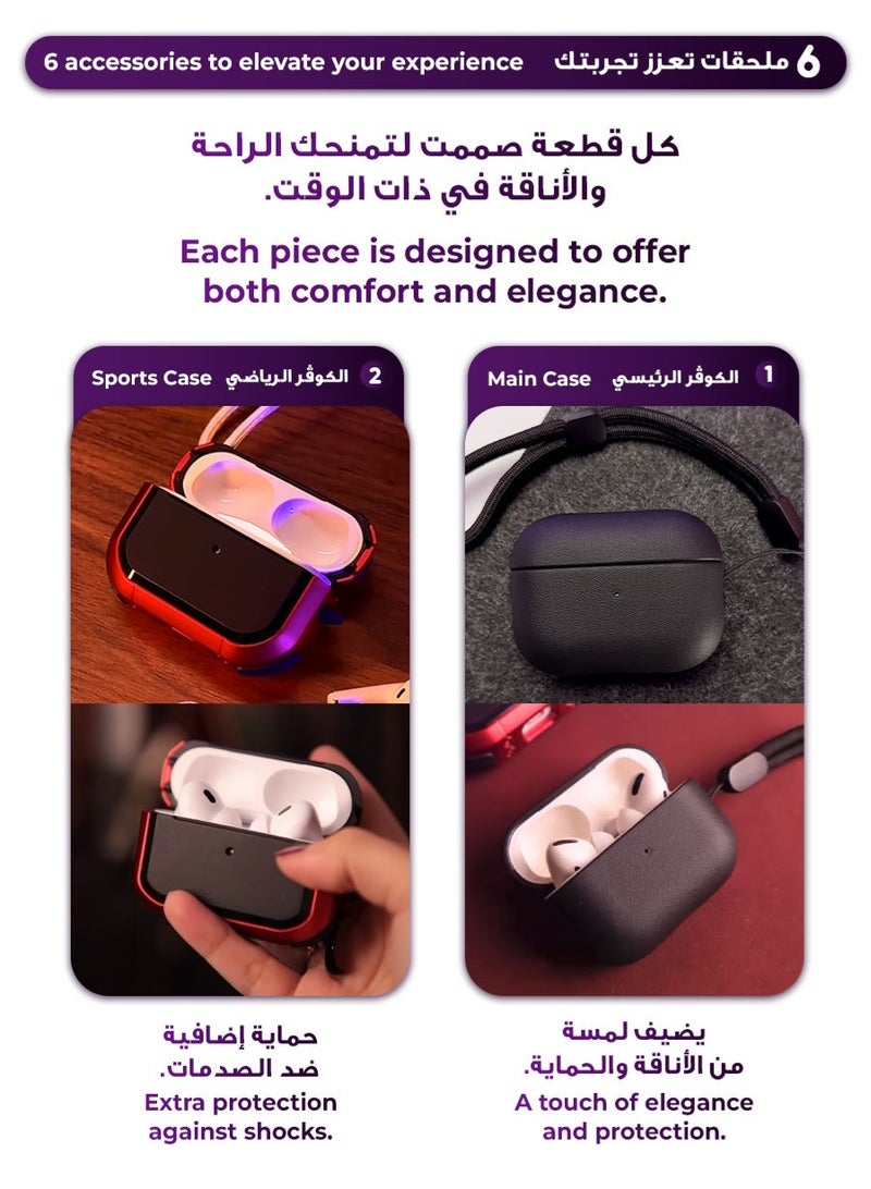 Urjwan Earbuds Pro 2: High-Quality Audio, Clear Microphone, Noise Cancellation, Type-C & Wireless Charging, Touch Control, 2 Bonus Cases - Image 5