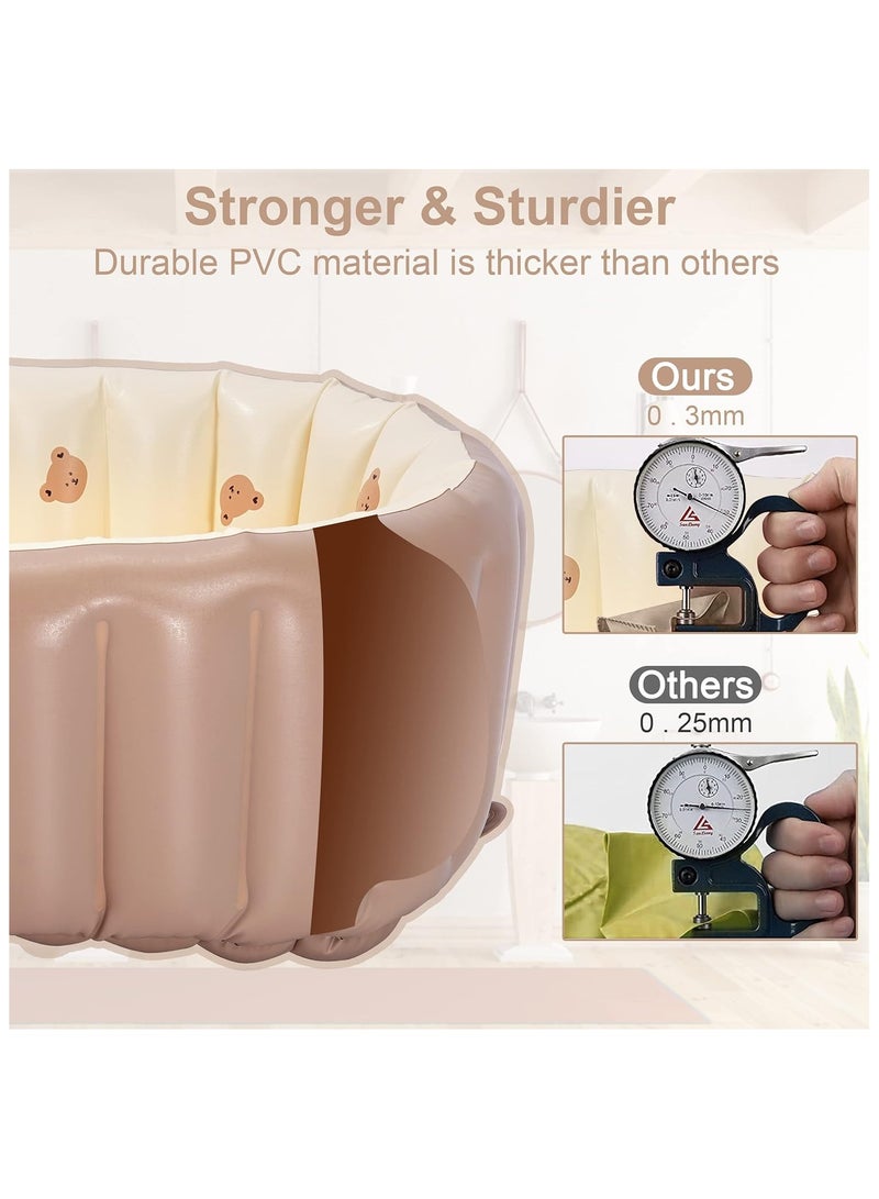 NANAO حمام قابل للنفخ للأطفال الصغار - حوض استحمام محمول مع مضخة هواء مدمجة - تصميم قابل للطي لسهولة التخزين - مثالي من حديثي الولادة إلى الرضع - Image 3