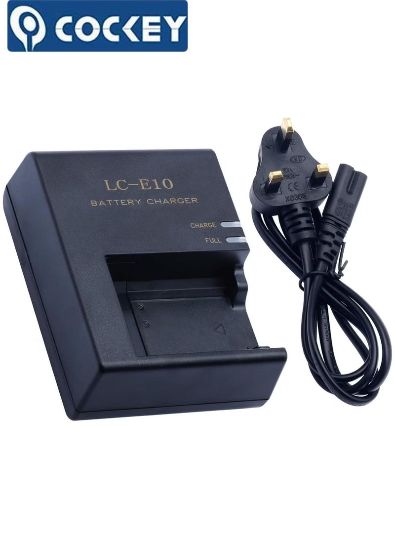 COCKEY LC-E10 Battery Charger for Canon LC-E10 LC-E10C LC-E10E Batteries for Canon EOS Rebel T7 T6 T5 T3 T100 4000D 3000D 2000D 1500D 1300D 1200D 1100D Cameras Battery Quick Chargers with Power Supply Cord - Image 1