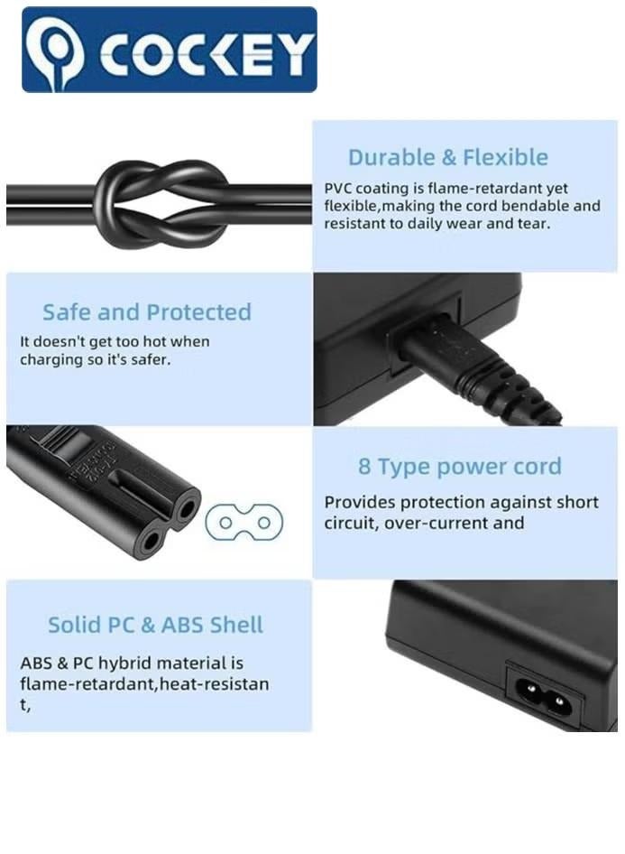 COCKEY LC-E10 Battery Charger for Canon LC-E10 LC-E10C LC-E10E Batteries for Canon EOS Rebel T7 T6 T5 T3 T100 4000D 3000D 2000D 1500D 1300D 1200D 1100D Cameras Battery Quick Chargers with Power Supply Cord - Image 2
