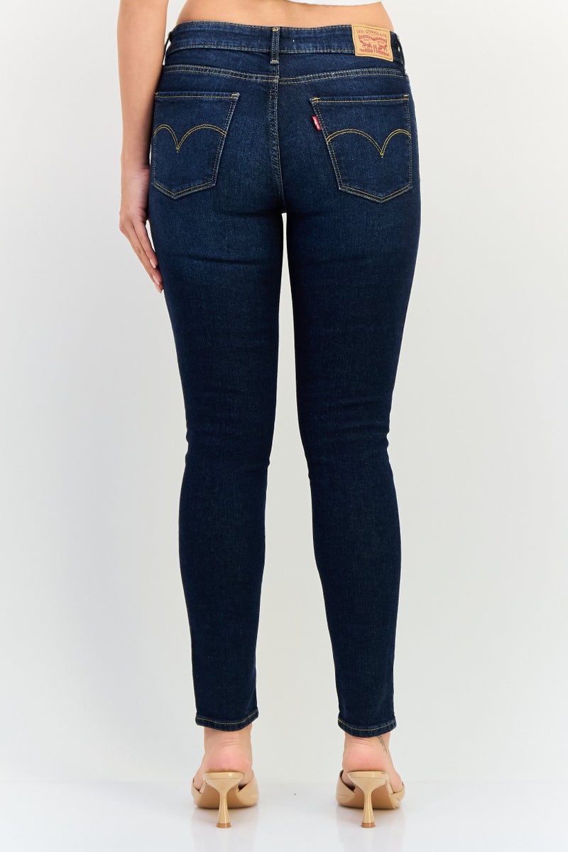 Levi's Women 711 Skinny Fit Washed Stretchable Denim Jeans, Navy - Image 4