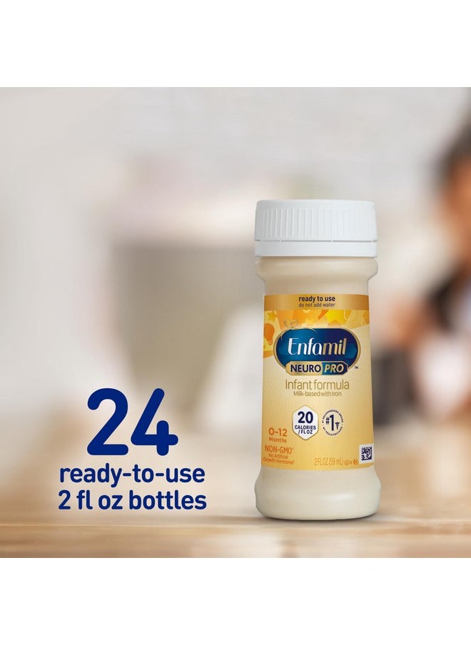 Enfamil - Enfamil NeuroPro Baby Formula, MFGM* 5-Year Benefit, Expert-Recommended Brain-Building Omega-3 DHA, Exclusive Immune Supporting HuMO6 Blend, Ready-to-Feed Infant Formula, Liquid, 2 Fl Oz, 6 Count (Pack of 4) - Image 1
