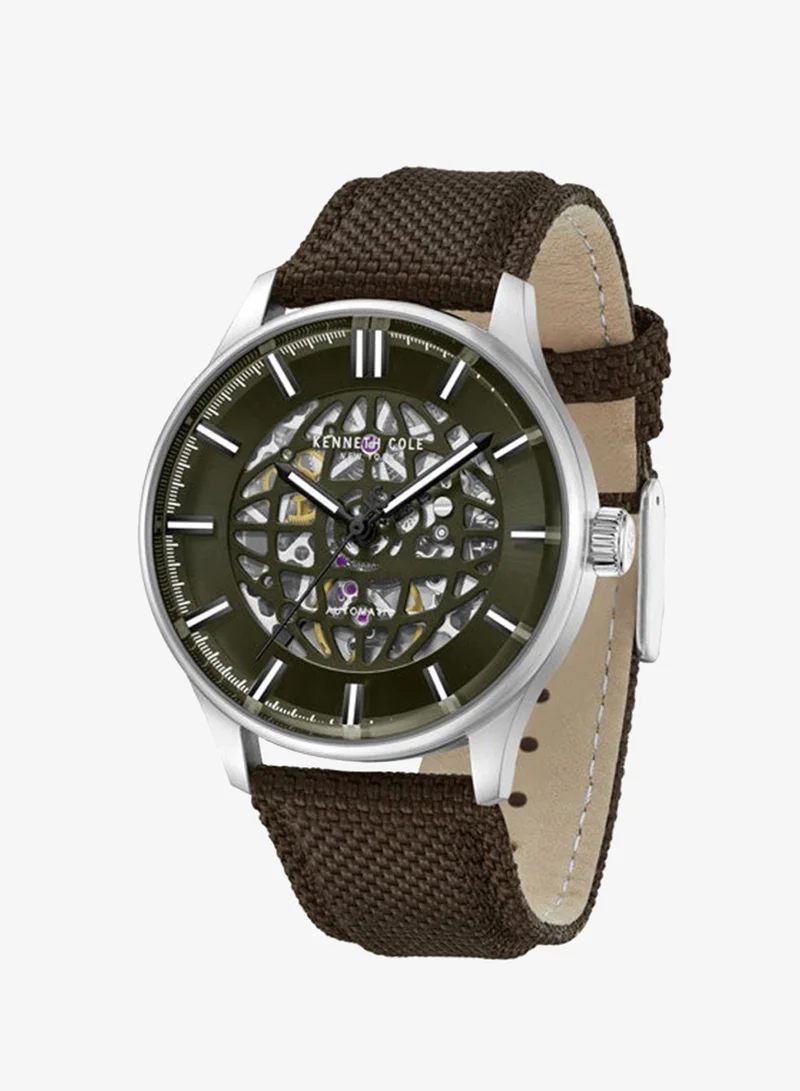 Kenneth Cole New York  Green Dial Leather Strap Multifunction Watch for Men, 43.5mm for Men | Best Price UAE