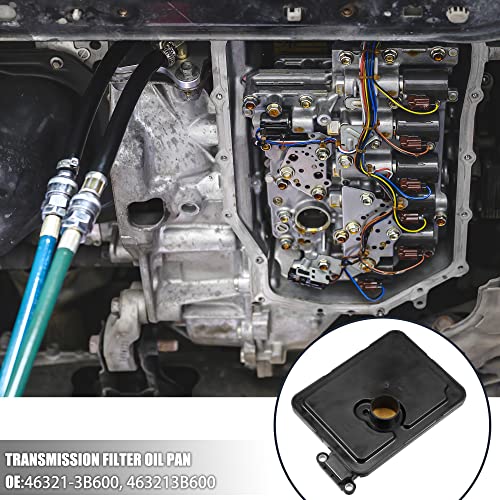 X AUTOHAUX 46321-3B600 463213B600 Car Transmission Filter Oil Pan for Hyundai Accent 2012-2017 for Hyundai Elantra 2011-2016 Plastic Black - Image 2