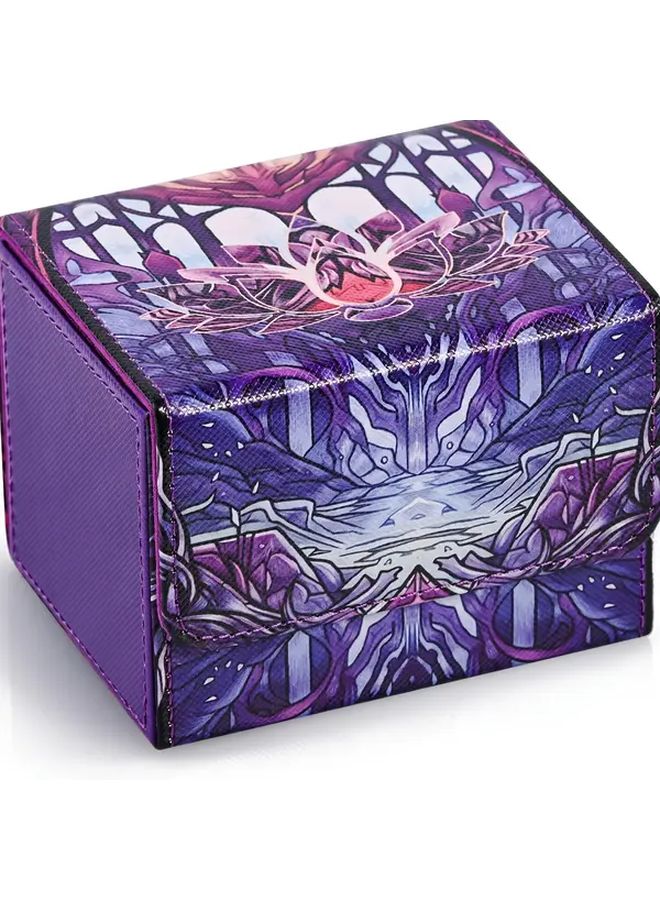 Lotus Color TCG Deck Box Holds 120 Sleeved Cards PU Leather Magic The Gathering Storage - Image 1