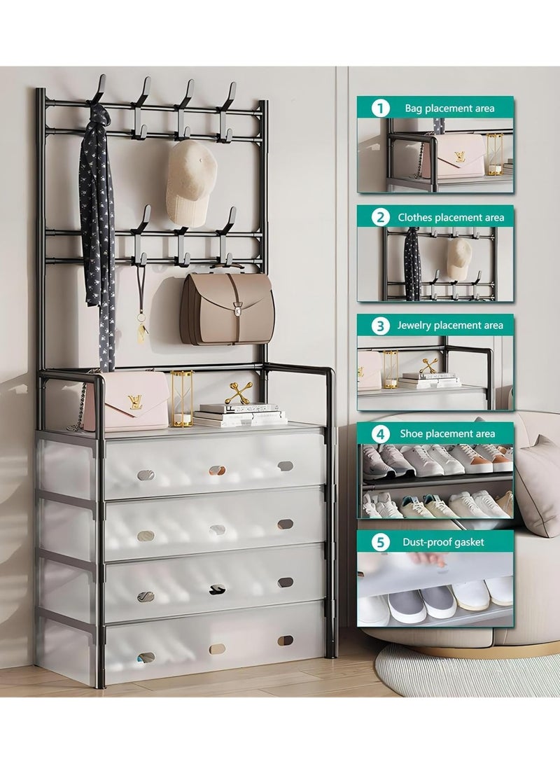 DubaiGallery Multi-Layer Shoe and Hat Rack Easy to Assemble Economical Dust-Proof Storage Space-Saving Hanging Wardrobe Storage Rack - Image 2