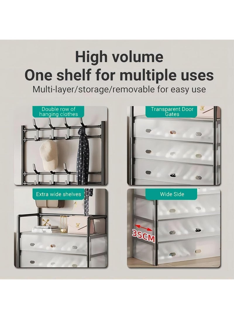 DubaiGallery Multi-Layer Shoe and Hat Rack Easy to Assemble Economical Dust-Proof Storage Space-Saving Hanging Wardrobe Storage Rack - Image 4