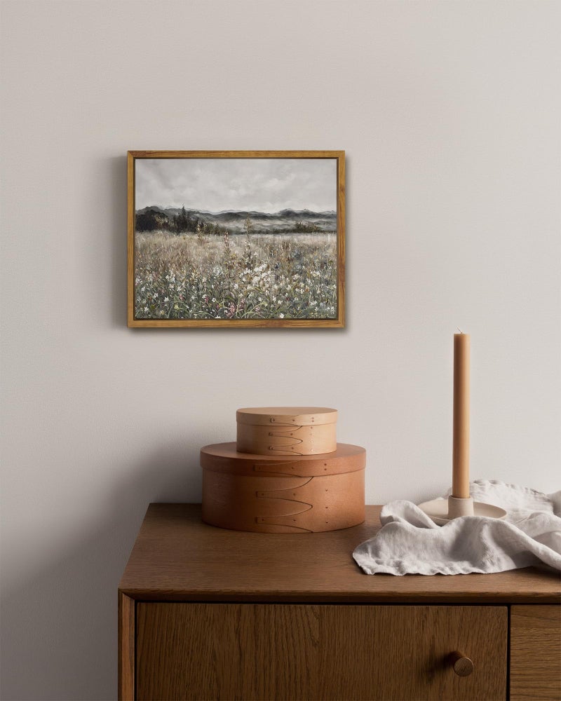 SHENIFY Vintage Landscape Framed Canvas Wall Art Prairie in Full Bloom Classic Oil Painting Modern Farmhouse Kitchen Office Decor - 8x10in Natural Framed - Image 5