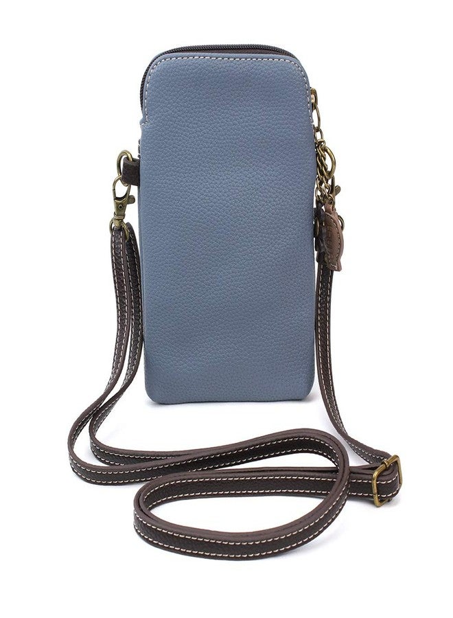CHALA Cat Collection Cell Phone Crossbody Purse-Women PU Leather/Canvas Multicolor Handbag with Adjustable Strap - Slim Cat - blue - Image 3
