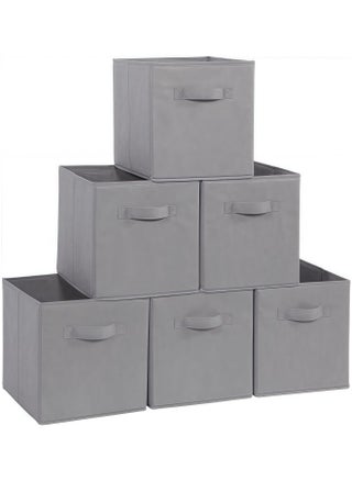 6Pcs Organizer Box Storage, Foldable Fabric Cloth Shelf Organizers Box With Handles, Bins Storage Organizer for Closet,Shelves,Office Grey - pzsku/Z48C8CAFF62E5F6D901B0Z/45/1744885528/2c9f72ab-ad4a-46ea-bd3a-332af1bc8a44