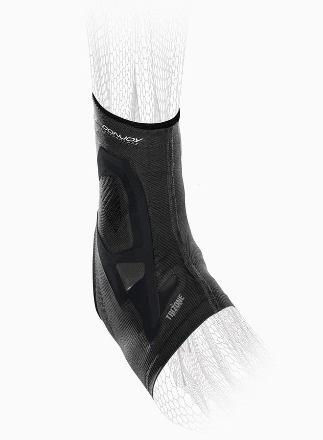 DonJoy Performance Trizone Ankle Sleeve for Strain, Sprain, Instability, Plantar Fasciitis & Swelling - 3 Zones of Compression for Athletes and Active Users, Medium - Image 2