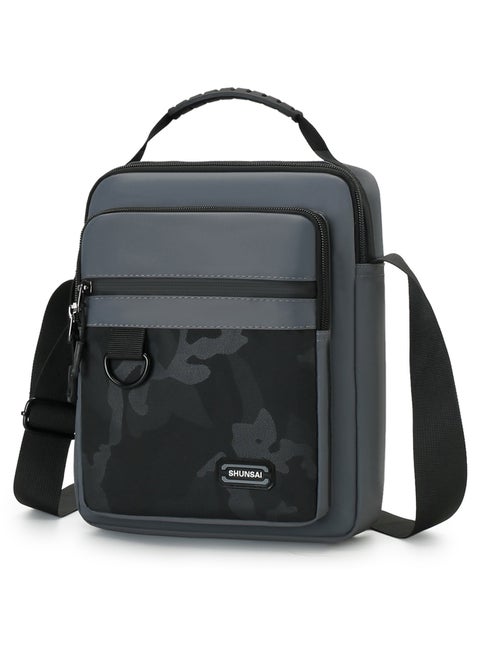 Qiccijoo Crossbody Bag Messenger Bag for Men or Women Purse Shoulder Bag Sling Bag Travel Bag for Business Office School Satchel Bags Small Carry Bags(Grey)