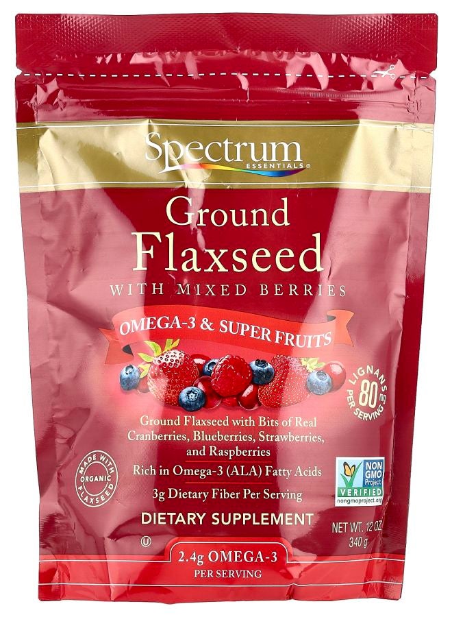 Spectrum Essentials Ground Flaxseed with Mixed Berries 12 oz (340 g)