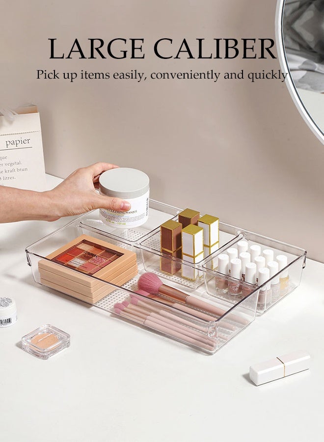 25 PCS Clear Plastic Drawer Organiser Set，Drawer Organizer Trays，Bathroom Drawer Tray Dividers，Durable and Sturdy, Saving Space，for Makeup, Bedroom, Kitchen and Office，4 Size - Image 5