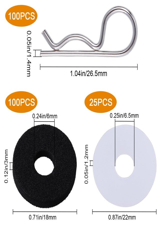 Hobbypark RC Body Clips (100) & Foam Body Washers(100) Nylon Body Washers(25) for Traxxas 1/10 Scale RC Cars Trucks, Replacement of 1834 1815 (Set of 225) - Image 2