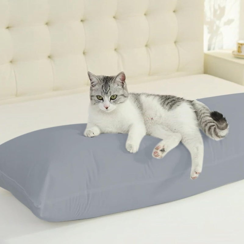 SHOUREN Cotton Body Pillow Insert - Cooling Breathable Full Body Pillow for Side Sleeper - Soft Long Bed Pillow for Adults - 20 x 54 inch-Gray - Image 2