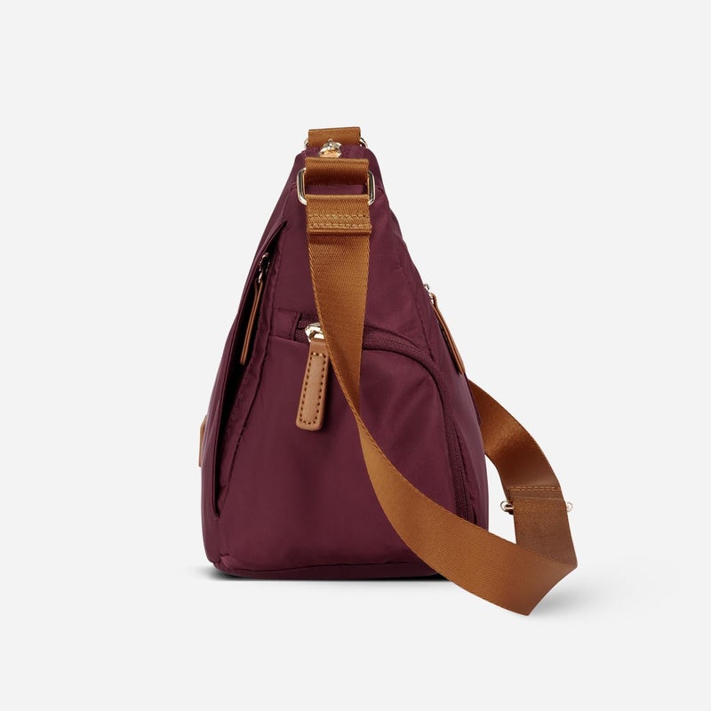 Nordace Siena Hobo Crossbody Bag - Secure RFID Blocking Pocket and Hidden Compartments for Travel Shoulder Bag (Burgundy) - Image 4