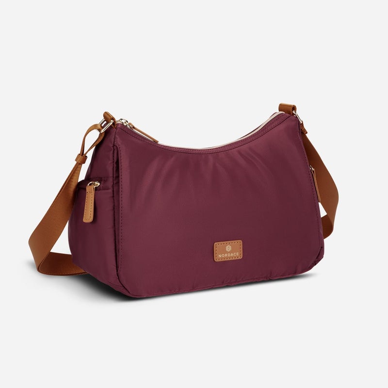 Nordace Siena Hobo Crossbody Bag - Secure RFID Blocking Pocket and Hidden Compartments for Travel Shoulder Bag (Burgundy) - Image 3