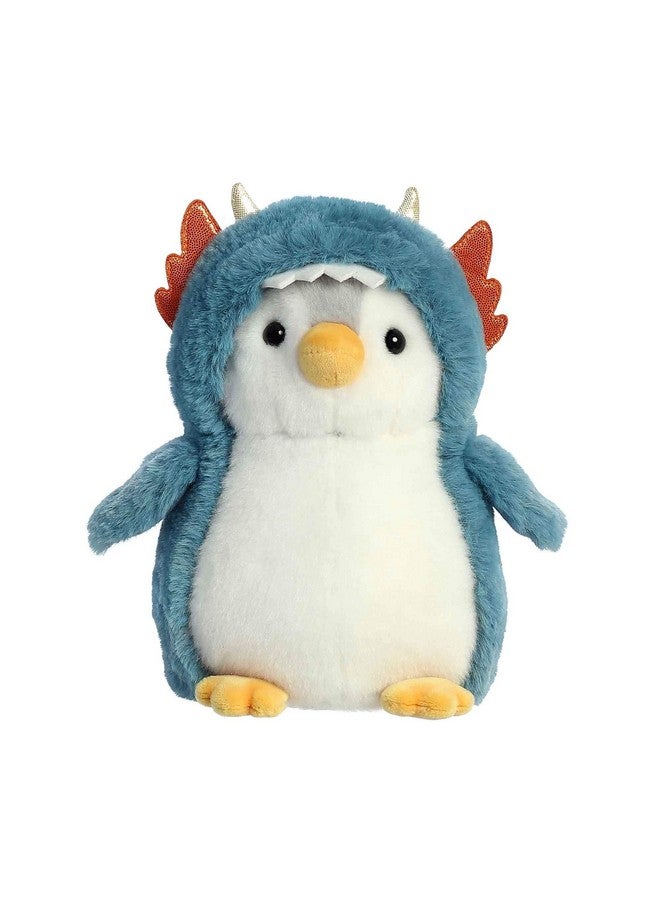 Aurora® Playful Pompom Penguin™ Dragon Stuffed Animal - Vibrant Companions - Endless Fun - Blue 7 Inches - Image 1