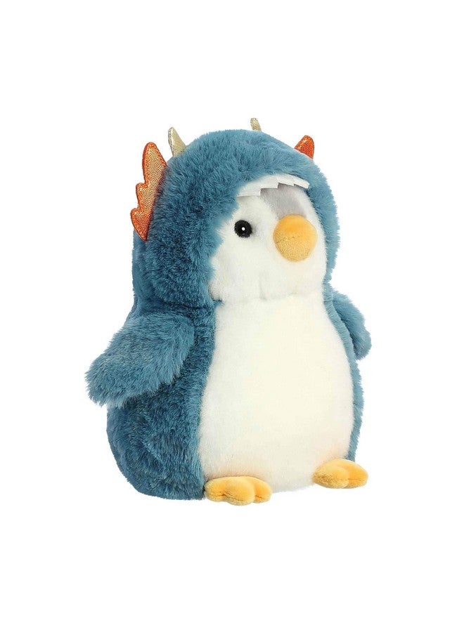 Aurora® Playful Pompom Penguin™ Dragon Stuffed Animal - Vibrant Companions - Endless Fun - Blue 7 Inches - Image 2