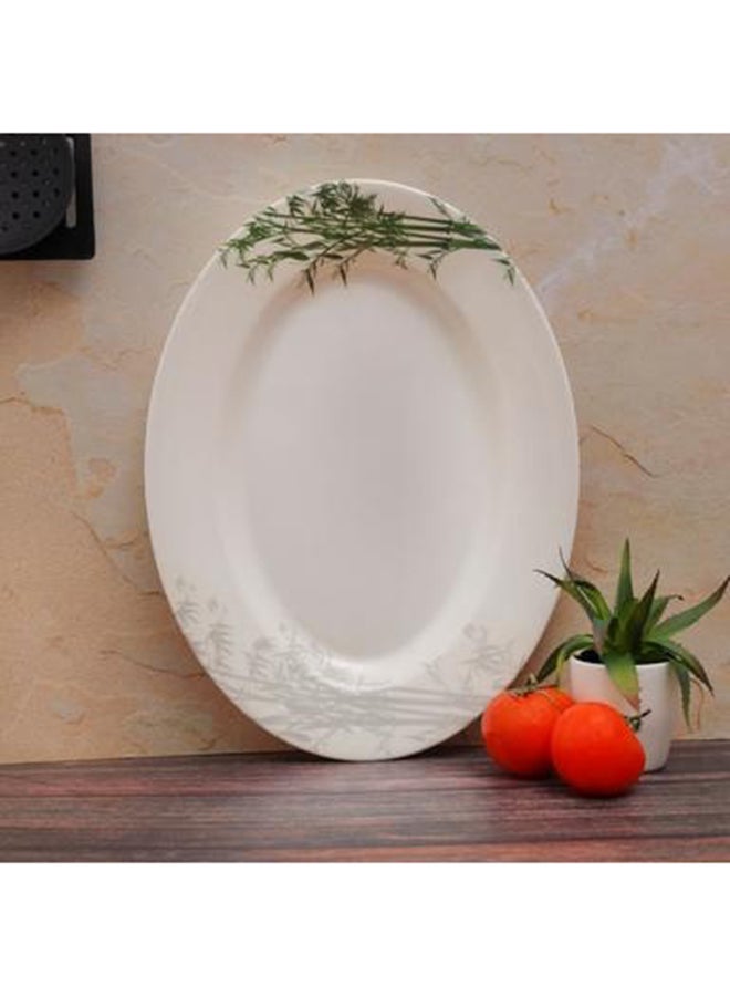 Royalford Versatile Lightweight Melamine Ware Oval Tray White 12inch - Image 2
