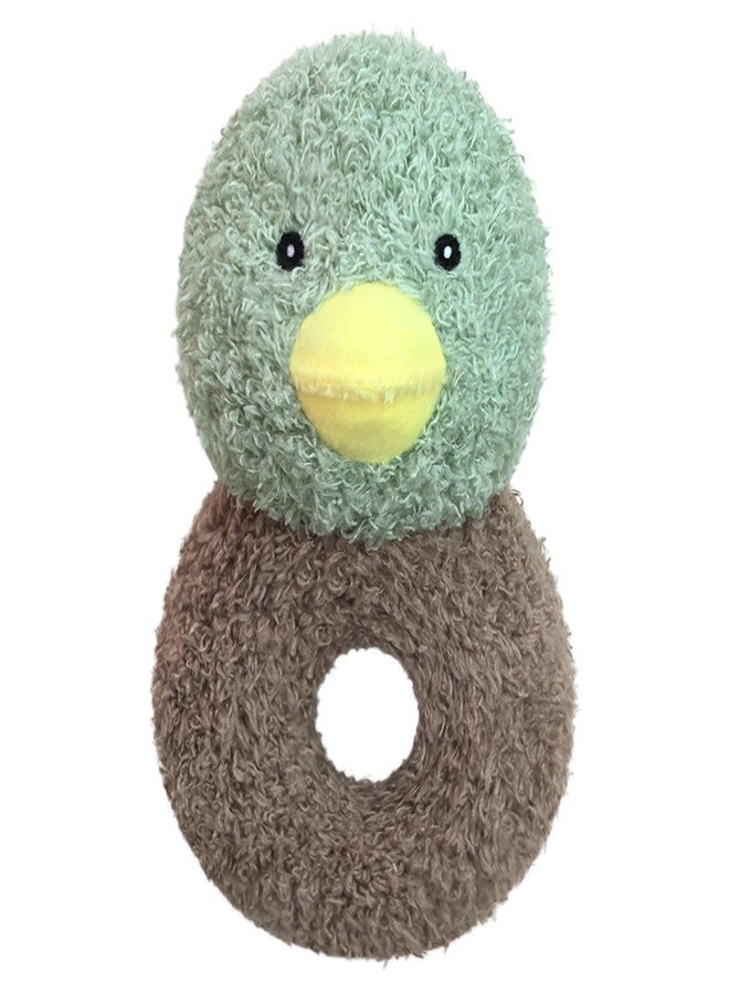 Doindute Baby Mallard Duck Soft Rattle Toy, Plush Green Duck Infant Shaker Rattle Easy-Grasp Stuffed Animal Toy, Gifts for Newborns Babies Toddlers Boys Girls, 5.3 Inches - Image 1