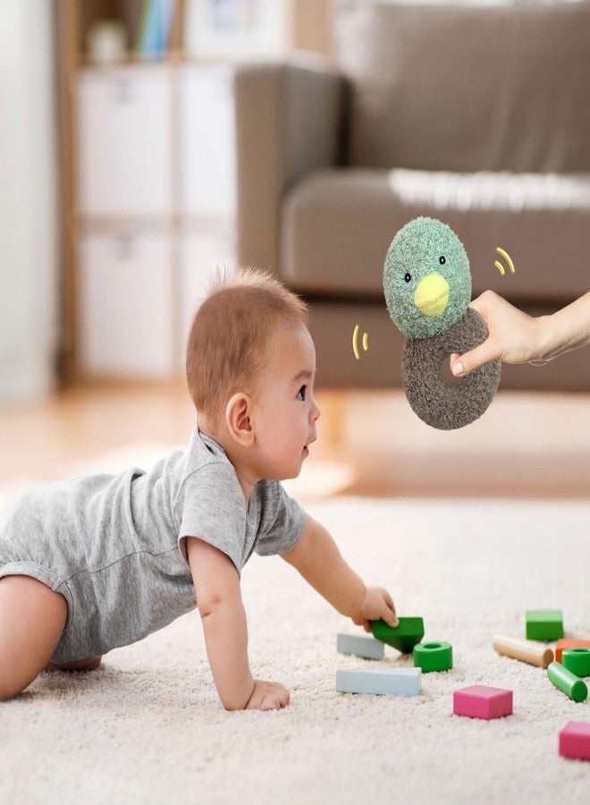 Doindute Baby Mallard Duck Soft Rattle Toy, Plush Green Duck Infant Shaker Rattle Easy-Grasp Stuffed Animal Toy, Gifts for Newborns Babies Toddlers Boys Girls, 5.3 Inches - Image 5
